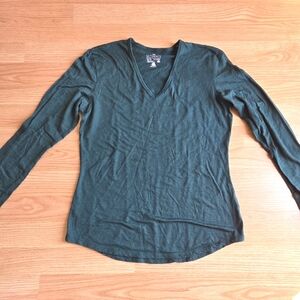 SEGMENTS 100% Merino Wool Dark Green Long Sleeve Top